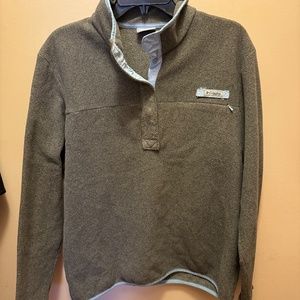 Columbia Pfg 1/4 Snap Up Gray Fleece Pullover Women's XL Preowned